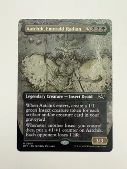 Aatchik Emerald Radian Borderless MTG Magic the Gathering Card NM Near Mint DFT - Image 1