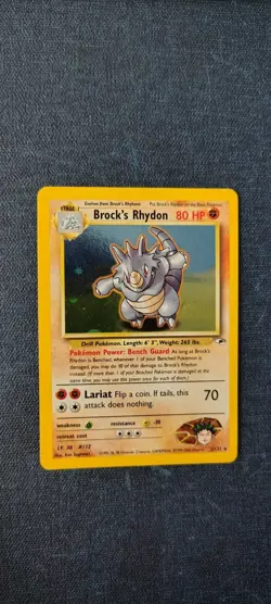 Brock's Rhydon 2/132 Gym Challenge Holo Rare Pokemon Card NM - Image 1