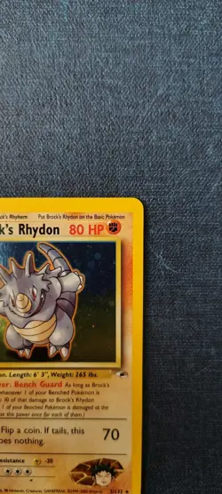 Brock's Rhydon 2/132 Gym Challenge Holo Rare Pokemon Card NM - Image 4