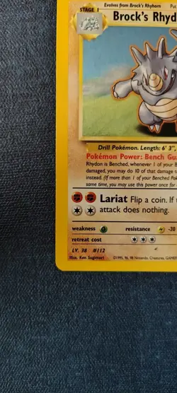 Brock's Rhydon 2/132 Gym Challenge Holo Rare Pokemon Card NM - Image 5