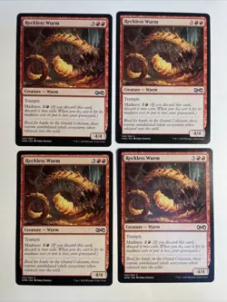4x Mtg Ultimate Masters Reckless Wurm NM Magic The Gathering - Image 1