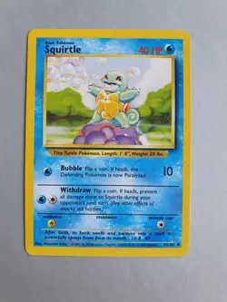 Squirtle 63/102 Pokemon TCG Base Set (1999) Common NM - Image 1