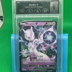 PCG 9 Holo MEWTWO V English 2022 Pokemon TCG GO Card 030/071 Full Art MINT Rare - Image 1
