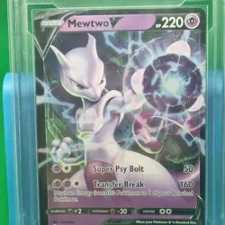 PCG 9 Holo MEWTWO V English 2022 Pokemon TCG GO Card 030/071 Full Art MINT Rare - Image 2