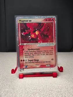 Pokemon TCG SWIRLED Magmar EX 100/109 Holo Ruby and Sapphire MP - Image 2