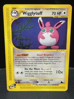 Pokemon TCG - Wigglytuff 🎵🌟 34/144 Skyridge ⛰ Non Holo Rare E-Series Card LP - Image 2