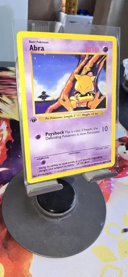 Pokemon Card Abra LP Base Set (Shadowless) 1st Edition Common 43/102 - Image 1