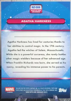 2026 Topps Finest Fantastic Four AGATHA HARKNESS Negative Zone Red ALPHA 1/5 - Image 3