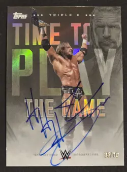 2025 Topps Chrome WWE Time to Play the Game Triple H Tribute Autograph Set 5/10 - Image 1