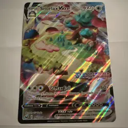 Pokemon TCG Snorlax VMAX Sword & Shield Base Set 142/202 Holo Ultra Rare Jumbo - Image 1