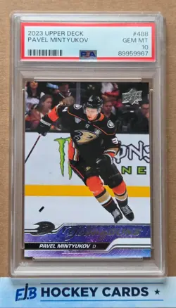 2023-2024 Upper Deck Series 2 Pavel Mintyukov #488 Young Guns PSA 10 - Image 1