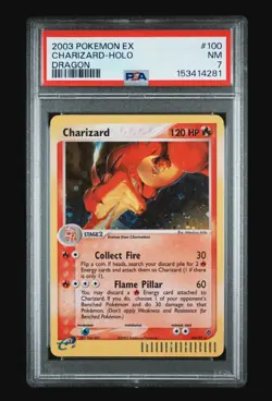 2003 Pokemon EX Dragon Charizard Holo #100 PSA 7 NM - Image 1