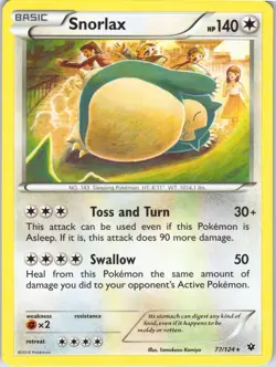 Snorlax 77/124 Rare XY Fates Collide Pokemon Card HP - Image 1