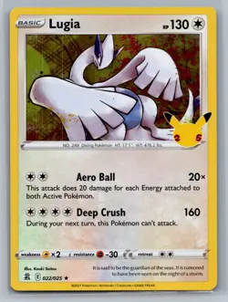 Lugia Celebrations #022/025 Holo Rare Pokemon Card - Image 1
