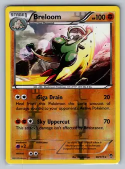 Breloom XY - Furious Fists #50/111 Rare,Reverse Holo Pokemon Card - Image 1
