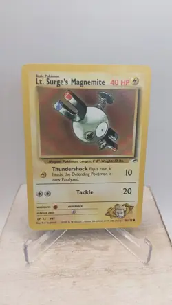 Vintage Pokemon TCG WOTC #80/132 Lt. Surge's Magnemite Gym Heroes Common Card LP - Image 1