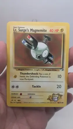 Vintage Pokemon TCG WOTC #80/132 Lt. Surge's Magnemite Gym Heroes Common Card LP - Image 2