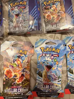 Lot Of 15 S&V Stellar Crown Booster Packs With 5 TCG Card Books- Full Art - Image 3