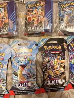 Lot Of 15 S&V Stellar Crown Booster Packs With 5 TCG Card Books- Full Art - Image 4