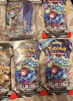 Lot Of 15 S&V Stellar Crown Booster Packs With 5 TCG Card Books- Full Art - Image 5