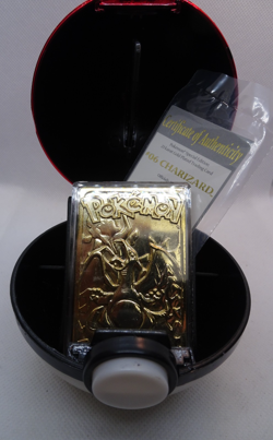 Charizard Pokemon 23K Gold Plated Trading Card 1999 Burger King Pokeball COA - Image 1