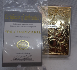 Charizard Pokemon 23K Gold Plated Trading Card 1999 Burger King Pokeball COA - Image 4