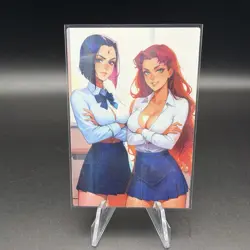 Raven & Star Fire Holographic Anime Collectible Trading Card - Image 1