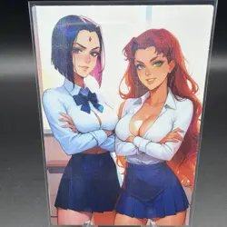 Raven & Star Fire Holographic Anime Collectible Trading Card - Image 2