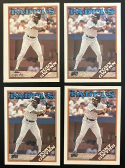 1988 Topps & O-Pee-Chee OPC #360 Tony Gwynn HOF X 4 Card Lot Free Ship - Image 1