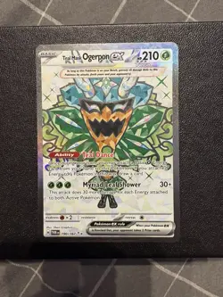 Pokemon TCG 2024 Twilight Masquerade Full Art Teal Mask Ogerpon EX Card 190/167 - Image 1