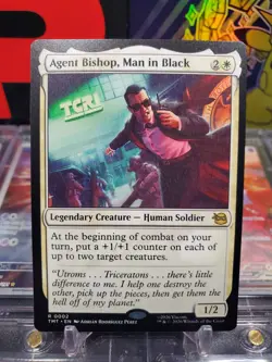 Agent Bishop Man in Black 0002 Rare Non Foil Human Soldier MTG TMNT - Image 1