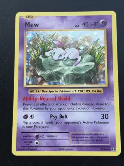 Pokemon Card TCG Mew Holo Rare XY Evolutions 53/108 Played - Image 1