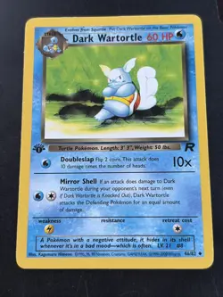 Pokemon Card TCG Dark Wartortle Uncommon 1st Edition 46/82 Team Rocket NM - Image 1