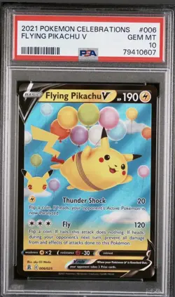 2021 POKEMON CELEBRATIONS FLYING PIKACHU V 006/025 GEM MT 10 - Image 1