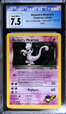 2000 Pokemon Rocket's Mewtwo Gym Challenge Unlimited Holo Rare #14 CGC 7.5 - Image 1
