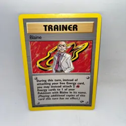 Blaine 100/132 Rare Gym Challenge Pokemon Unlimited Lightly Played - Image 1