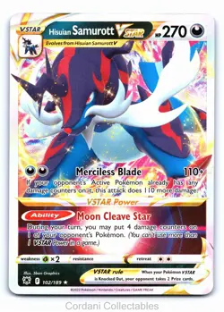 Hisuian Samurott VSTAR 102/189 - Astral Radiance - Pokemon Card - Near Mint - Image 1