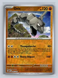 Onix 095/165 Uncommon 151 Pokemon Reverse Holo NM - Image 1