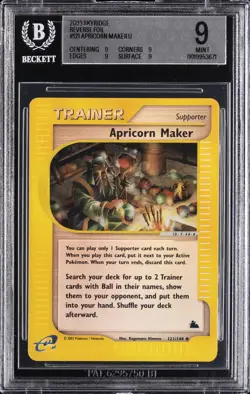 2003 POKEMON SKYRIDGE #121 APRICORN MAKER-REVERSE FOIL BGS 9 - Image 1