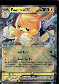 Pokemon Pawmot EX 073/197 Obsidian Flames Holo Double Rare - Image 1