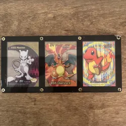 3 POKEMON TOPPS CLEAR CARD LOT #150 MEWTWO #06 CHARIZARD #04 CHARMANDER - Image 2