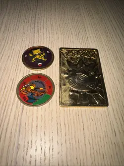 Vintage 1999 Pokemon Lot Charizard Abra Battle Coin Burger King Gold Topegi Card - Image 1