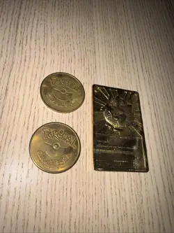 Vintage 1999 Pokemon Lot Charizard Abra Battle Coin Burger King Gold Topegi Card - Image 4