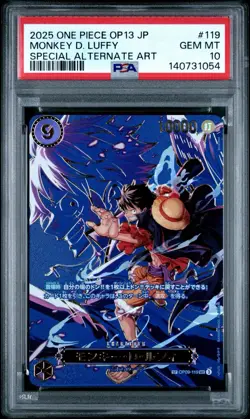 2025 ONE PIECE JAPANESE OP13-CARRYING ON HIS WILL #119 MONKEY D. LUFFY PSA 10 - Image 1