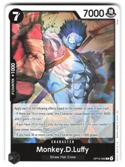 Monkey.D.Luffy OP15-092 Rare Adventure on Kami's Island One Piece Foil - Image 1