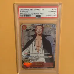 PSA 10 GEM MINT Shanks Manga Alternate Alt Art PRB01 One Piece OP01-120 - Image 5