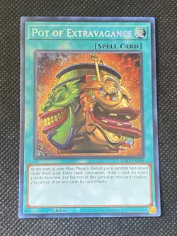 YuGiOh! - Pot of Extravagance RA01-EN059 Secret Rare 1st Edition Near Mint - Image 1