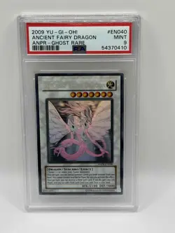 2009 Yu-Gi-Oh! Ancient Fairy Dragon Unlimited Ghost Rare ANPR-EN040 PSA 9 Mint - Image 1