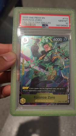 2025 One Piece Day Dallas OP07-113 Roronoa Zoro Straw Hat Crew PSA 10 GEM MINT - Image 2