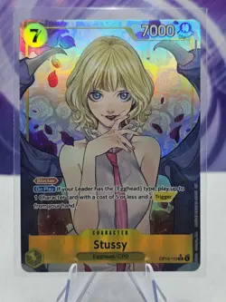 Bandai One Piece CCG Stussy OP13-110 Carrying on His Will SR Alt Art Foil NM - Image 1